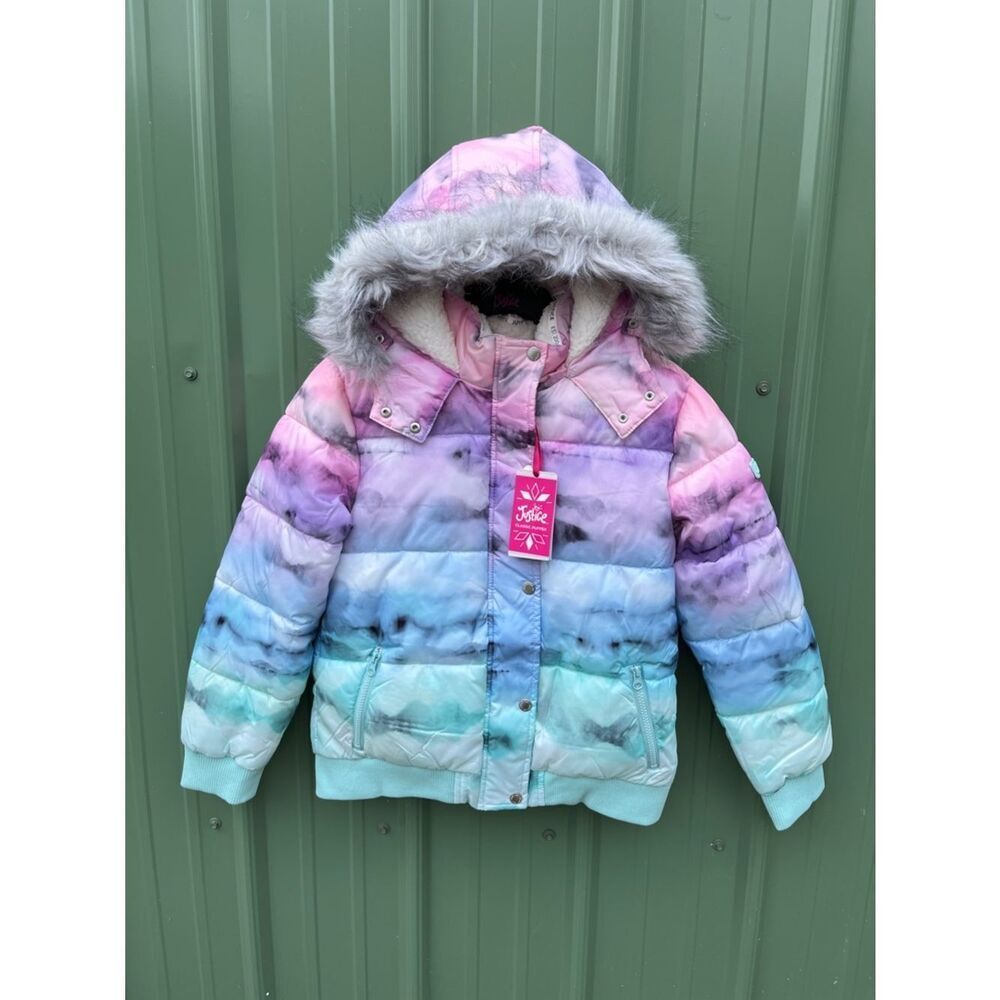 Girls Justice Matte Puffer Bomber Coat Size XL